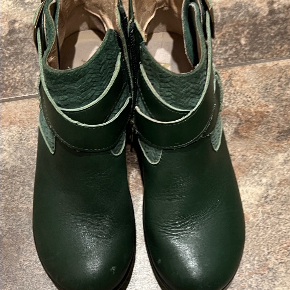 Alegria Forest Green Ankle Booties